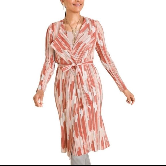 Chico's Travelers Textured Crinkle Trench Jacket Size XL - Picture 10 of 10